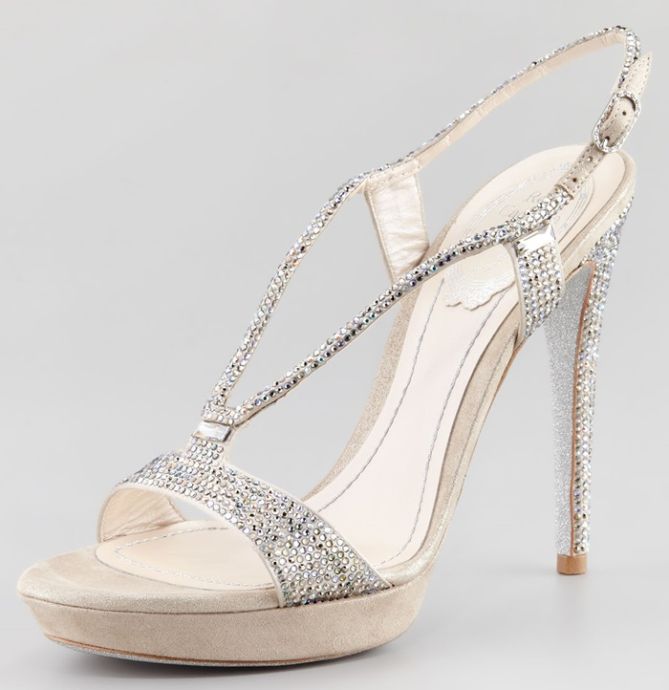 Rene Caovilla Wishbone Crystal Embellished Sandals