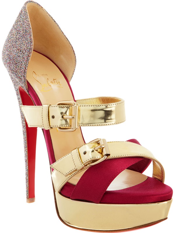 christian louboutin ambertina sandals pewter pink gold