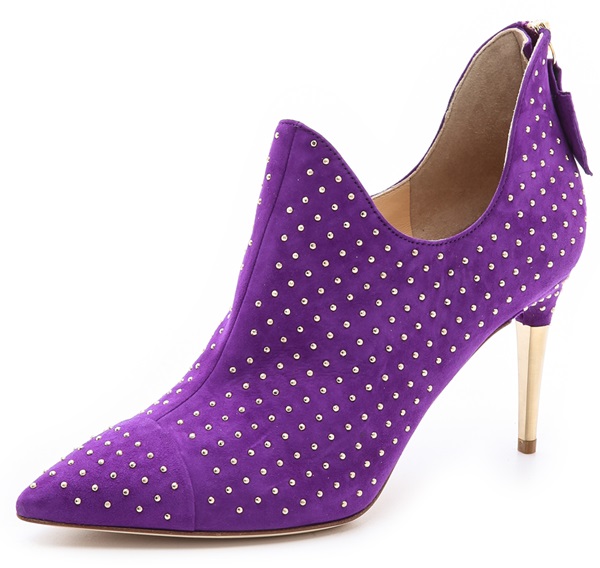 jerome rousseau charme pointed toe ankle boots purple