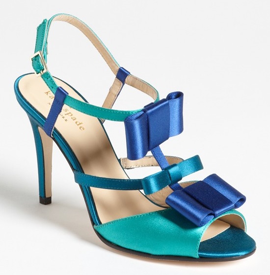 kate spade ivy sandals beryl green marine peacock satin