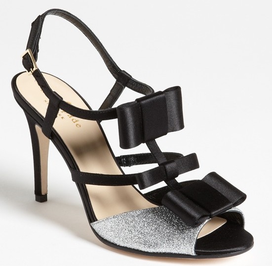 kate spade ivy sandals black satin