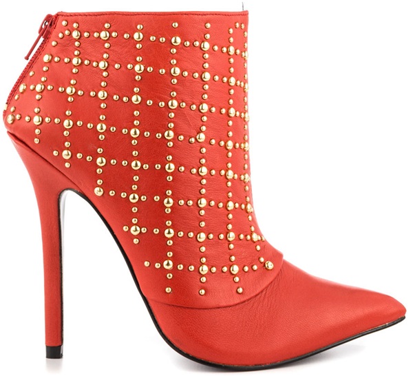 london trash studded red booties