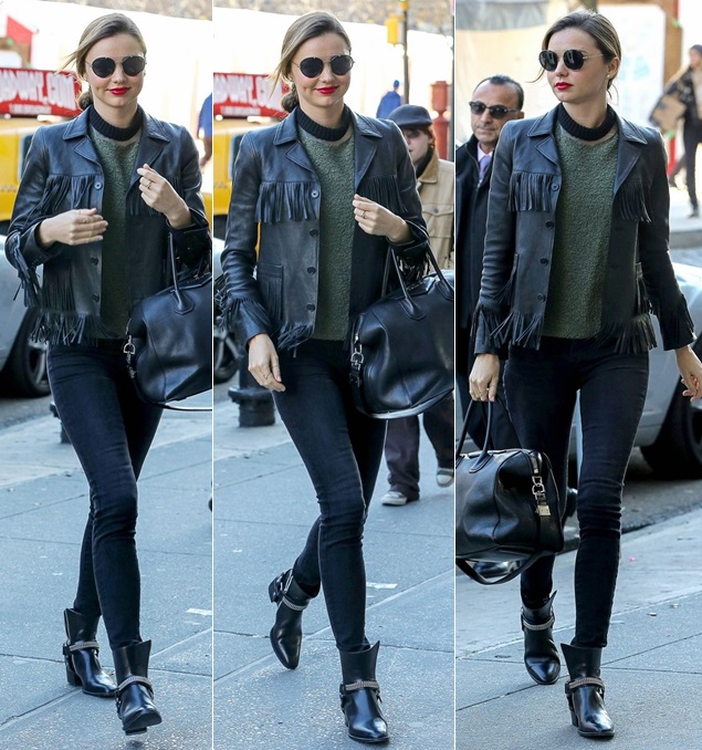 miranda kerr saint laurent rock chain boots