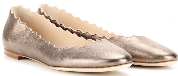 chloe lauren ballerina flats bronze