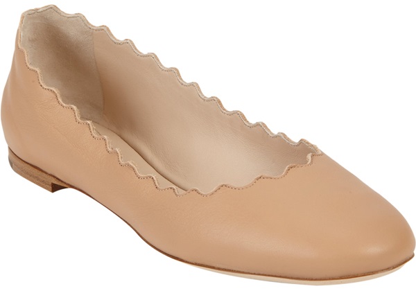 chloe lauren ballerina flats nude