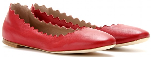 chloe lauren ballerina flats red