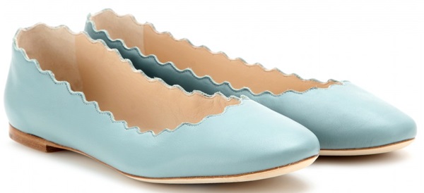 chloe lauren ballerina flats sky blue