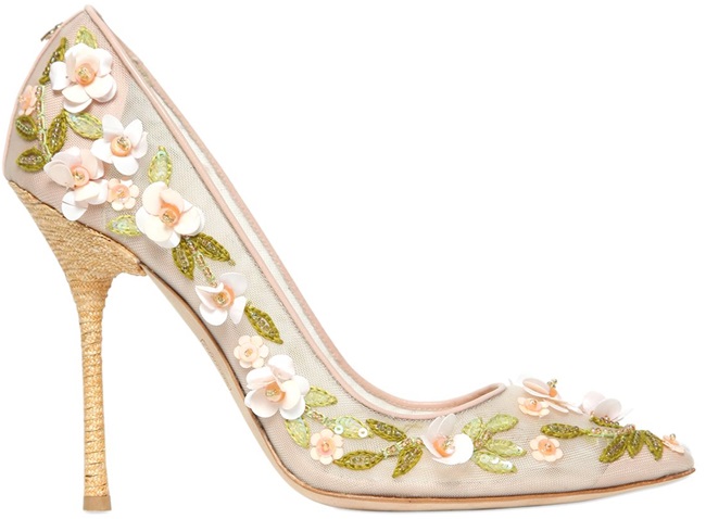 dsquared net embroidery floral pumps