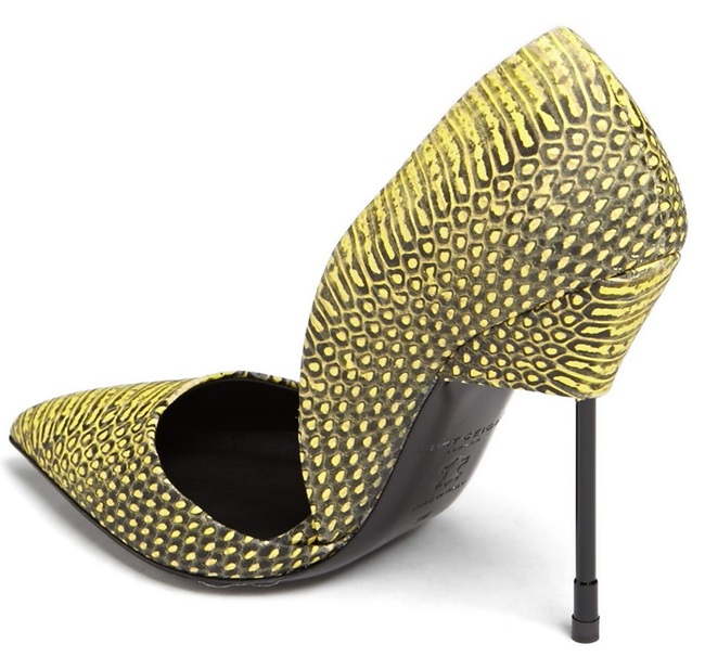 kurt geiger bond pumps snake yellow 2