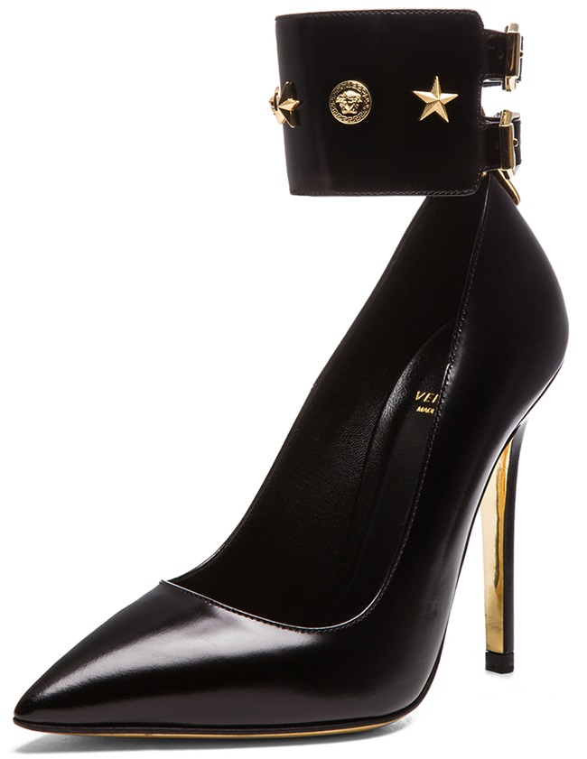 versace star studded pumps black