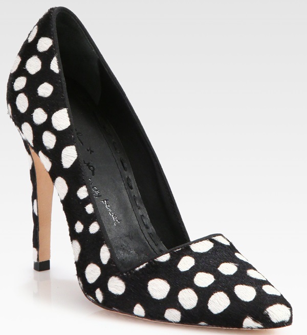 alice olivia calfhair polka dot pumps