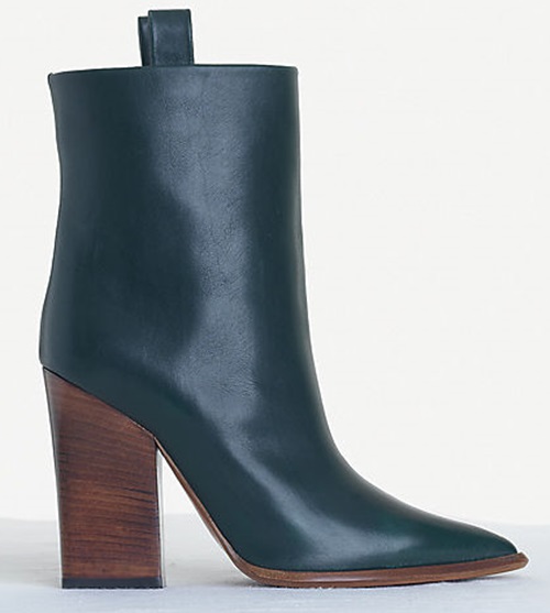 celine regular chunky stacked heel point toe ankle boots