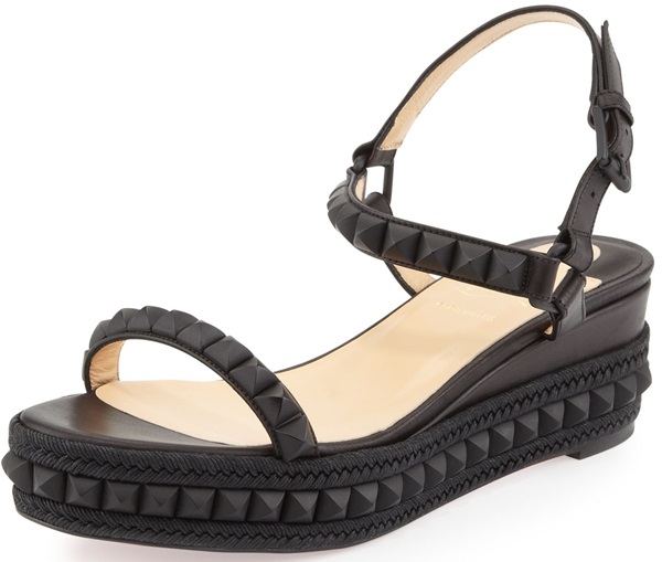 christian louboutin cataclou espadrille wedges in black