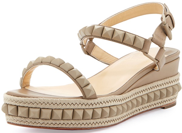christian louboutin cataclou espadrille wedges in nude