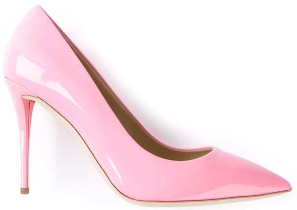 giuseppe zanotti pointed toe patent pumps in pink 10cm 100mm