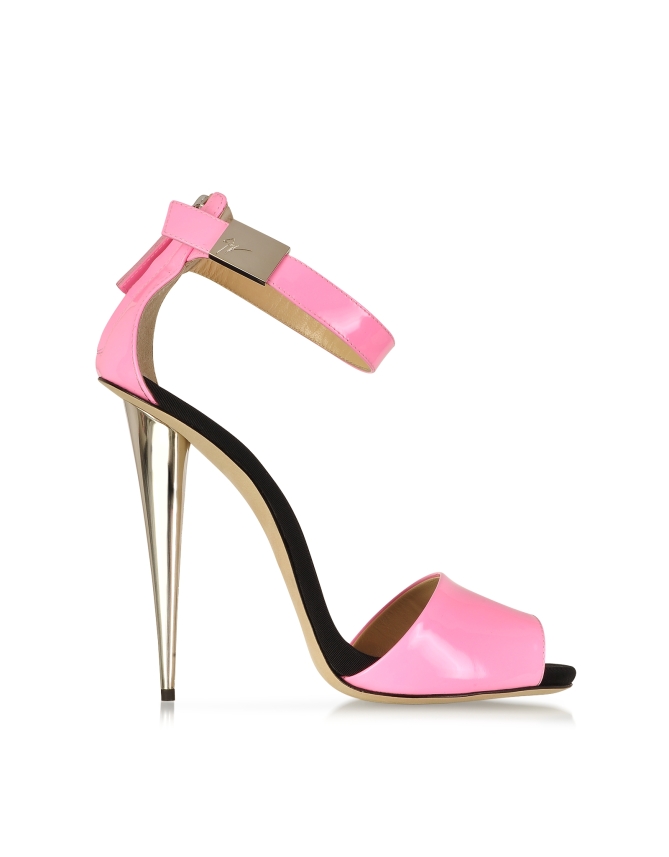 Neon Pink Patent Leather Sandal 2