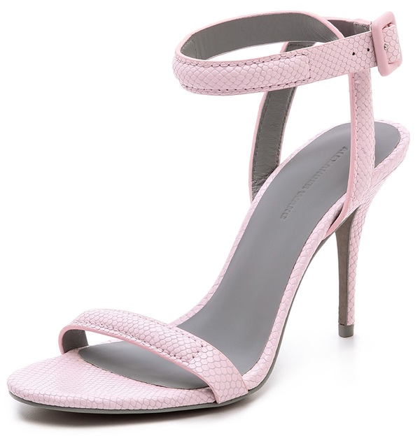 alexander wang antonia sandals textured gummy pink