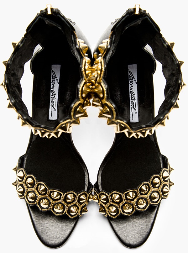 brian atwood stud and chain embellished cuff sandals 4