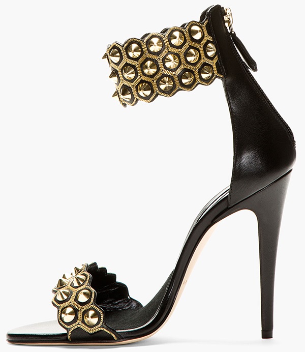 brian atwood stud and chain embellished cuff sandals 5