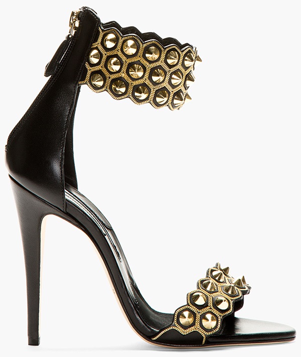 brian atwood stud and chain embellished cuff sandals