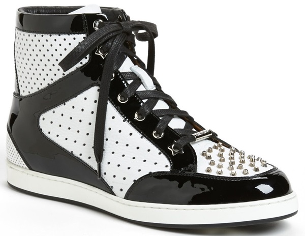 jimmy choo toky studded sneakers high top perforated 2