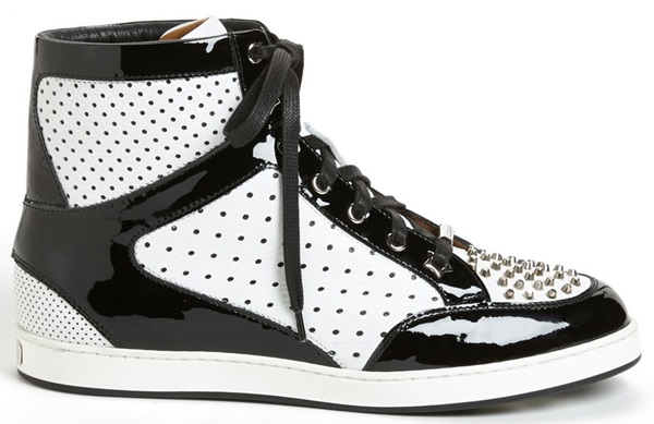 jimmy choo toky studded sneakers