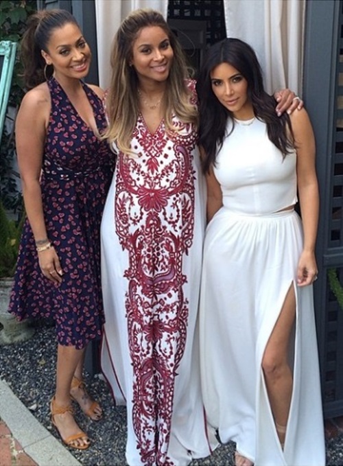 kim kardashia ciara baby shower tom ford sandals white outfit