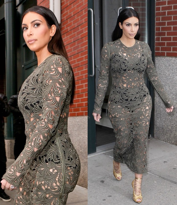 kim kardasian sheer lace dress seth meyers 2