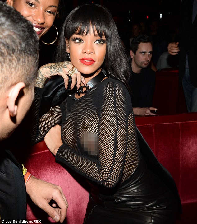 rihanna balmain nipples after party paris fashion week 2