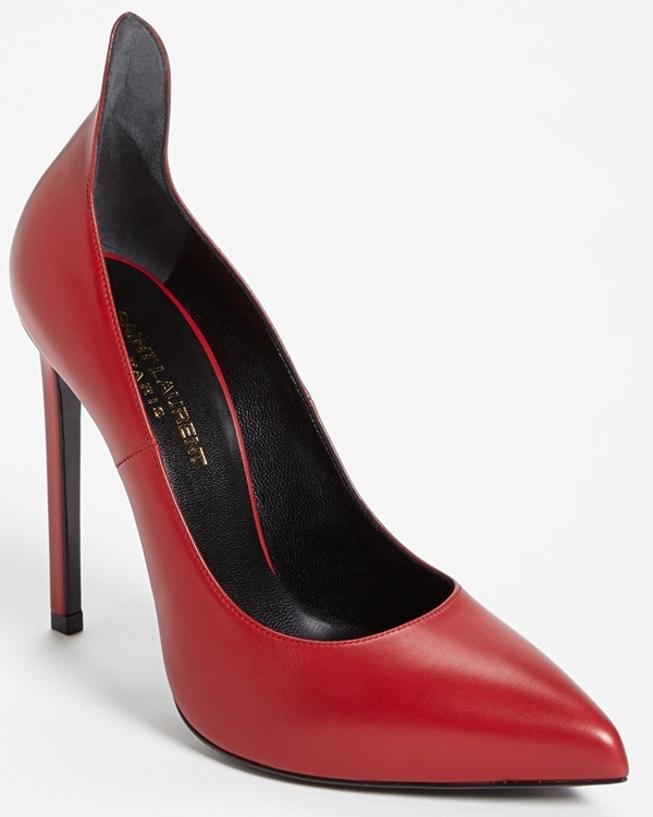 saint laurent thorn pumps red