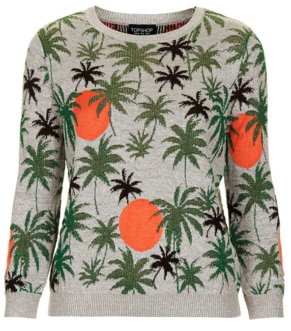 topshop palm tree knit sweater