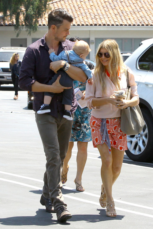 Fergie and Josh Duhamel take Axl to Easter Sunday Mass