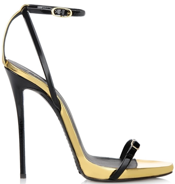 giuseppe zanotti ankle thin strap sandals black gold 2