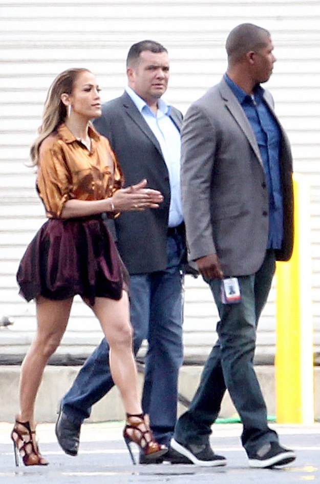Jennifer Lopez, Keith Urban and Ryan Seacrest arrive on the set of "American Idol"