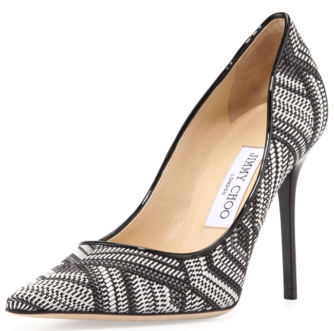 jimmy choo woven pumps abel