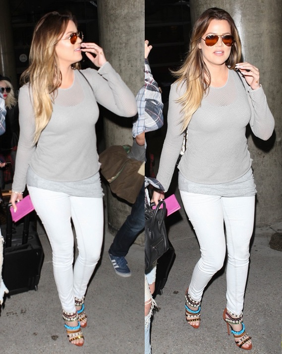 khloe kardashian giuseppe zanotti beaded shell sandals 2-horz