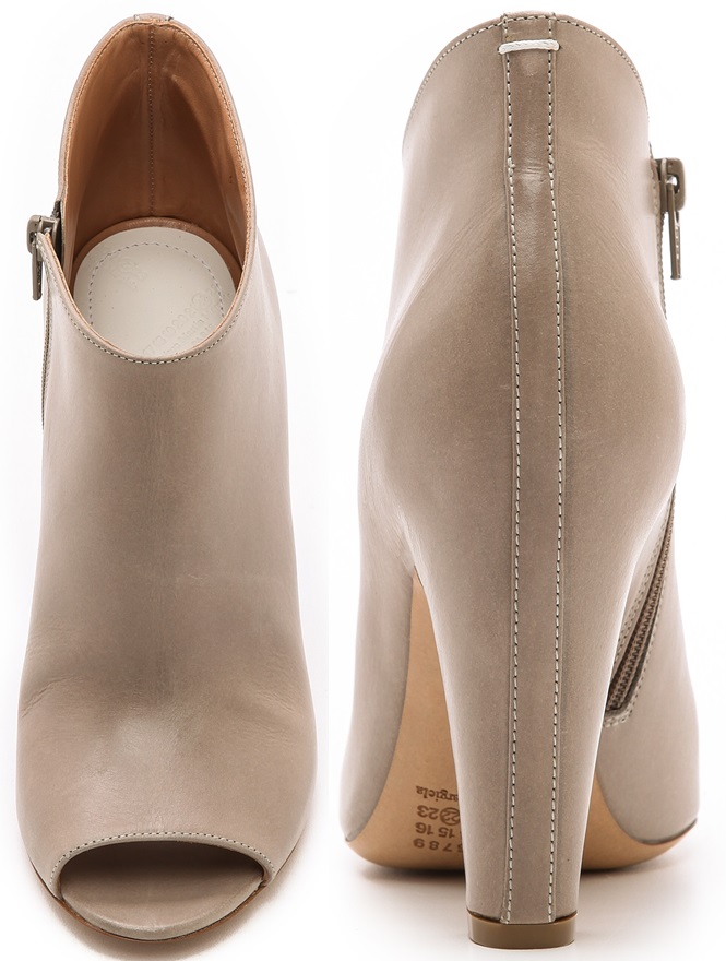 maison martin margiela open toe leather booties 3-horz