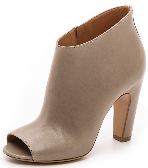 maison martin margiela open toe leather booties