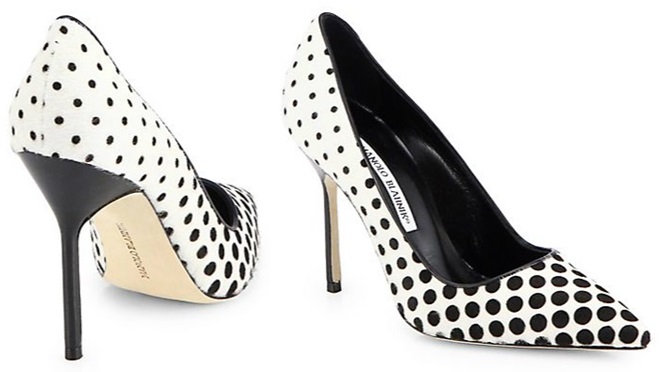 manolo blahnik polka dot calfhair bb pumps2-horz