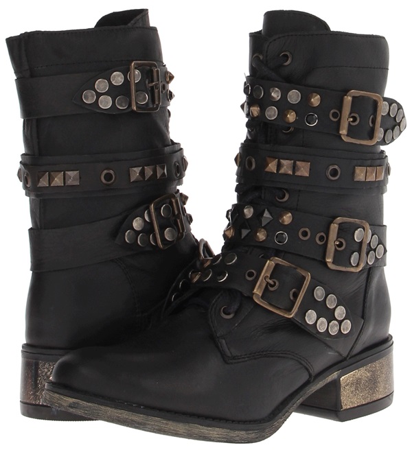steve madden strappy studded buckled boots