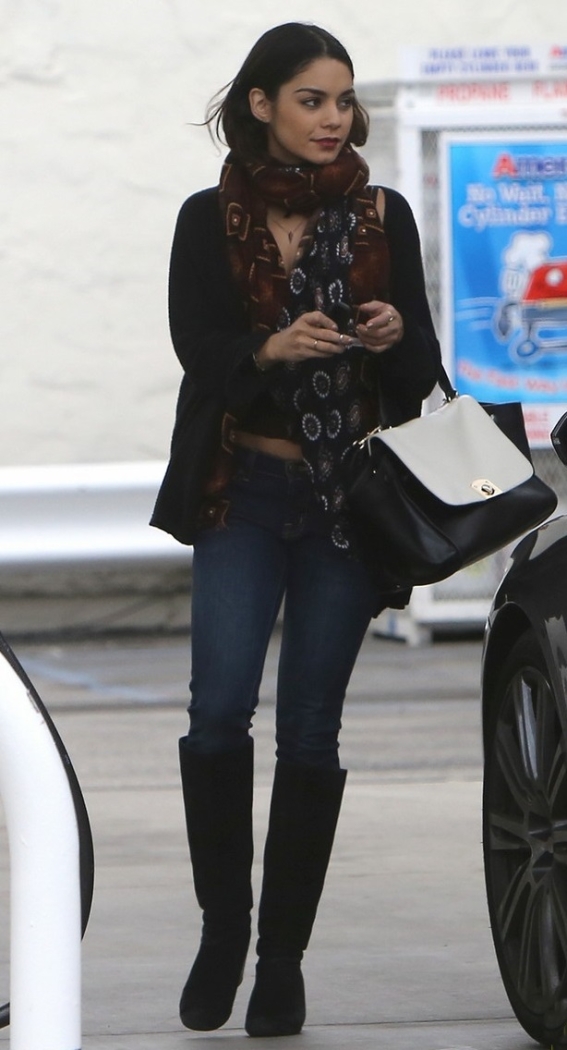 vanessa hudgens suede knee high wedge boots dolce gabbana