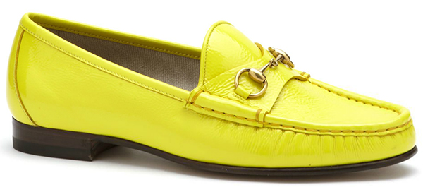 Gucci-Patent-Leather-Horsebit-Loafers-Yellow