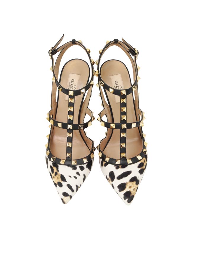 VALENTINO GARAVANI Rockstud Leopard Print Slingback - Shoes Post