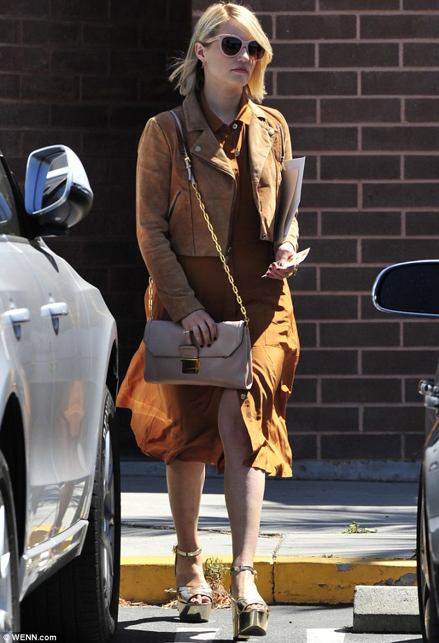 dianna agron prada sandals gold 2