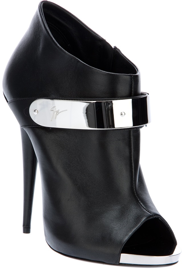 giuseppe zanotti metal plate open toe booties 2