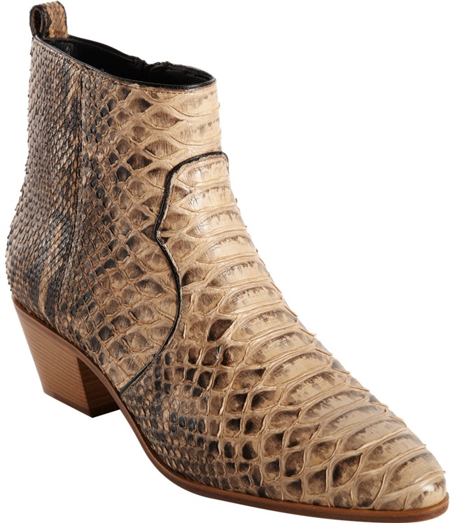 saint laurent rock python ankle boots