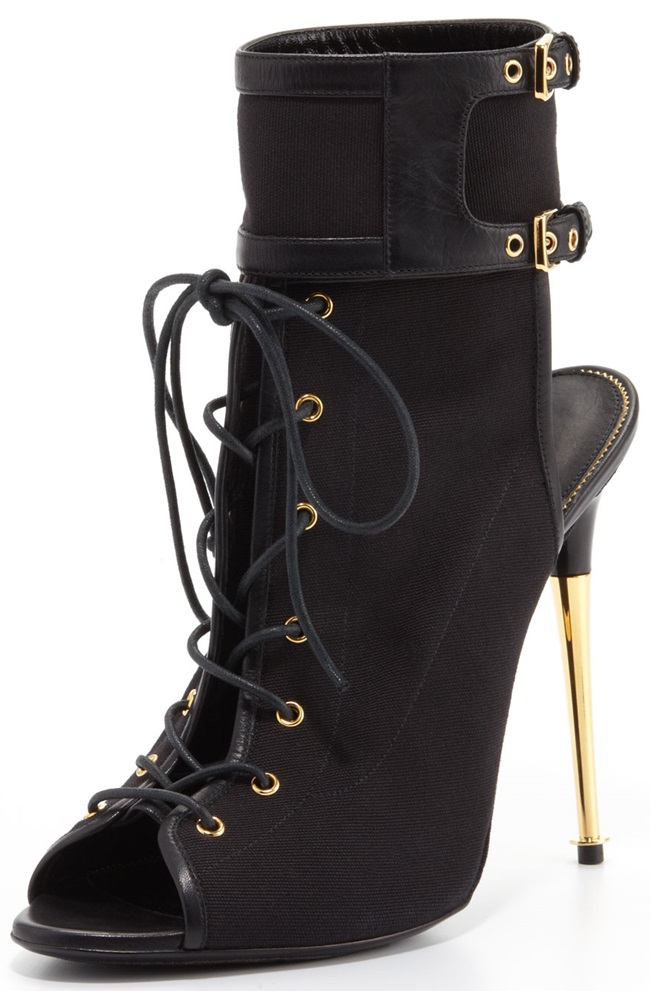 tom ford lace up booties canvas