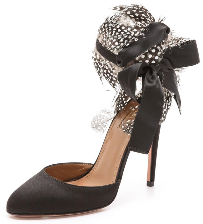 aquazzura madison feather pumps