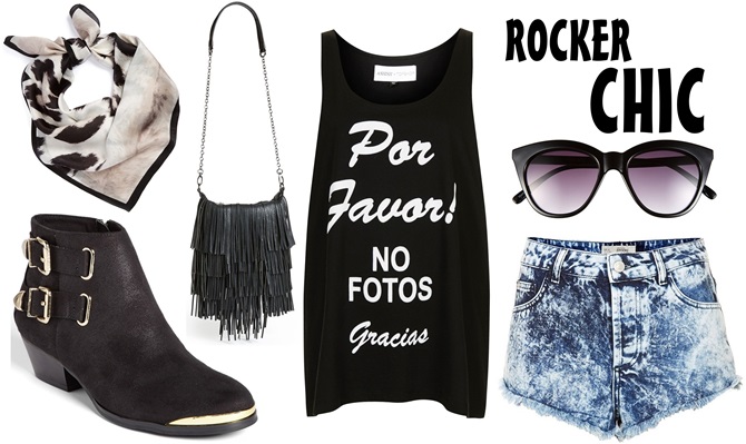 fergie rocker chic style summer ankle boots short denims