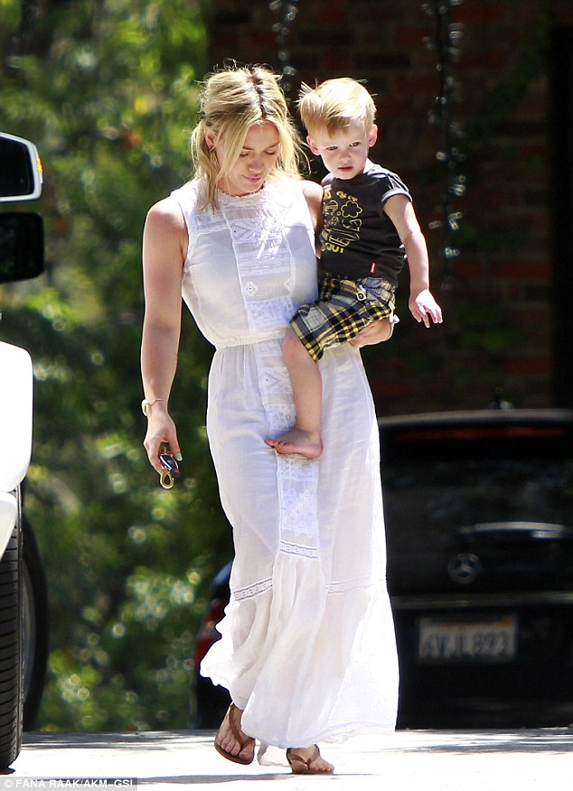 hilary duff white dress maxi flat sandals 4